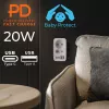Πολύπριζο MACLEAN MCE249 F/W – 2x πρίζες ρεύματος (16A + 6A) και 4x USB (2x A, 2x C PD 20W)
