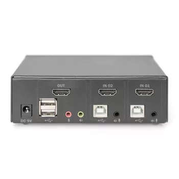 Διακόπτης KVM Digitus 2 Θυρών Single Display 4K HDMI
