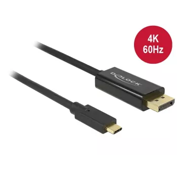 Delock Καλώδιο USB Type-C αρσενικό > Displayport αρσενικό (DP Alt Mode) 4K 60 Hz 3m μαύρο