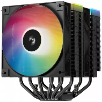 Αερόψυκτρα DeepCool AG620 BK ARGB V2 — διπλός ανεμιστήρας 120 mm, 6 heatpipes, υποστήριξη LGA 1700/AM4/AM5, μαύρη