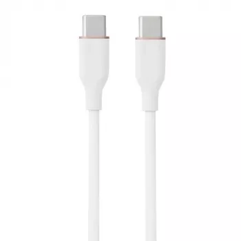 Καλώδιο σιλικόνης USB Type-C - Type-C, 100 W (λευκό, 2 m)