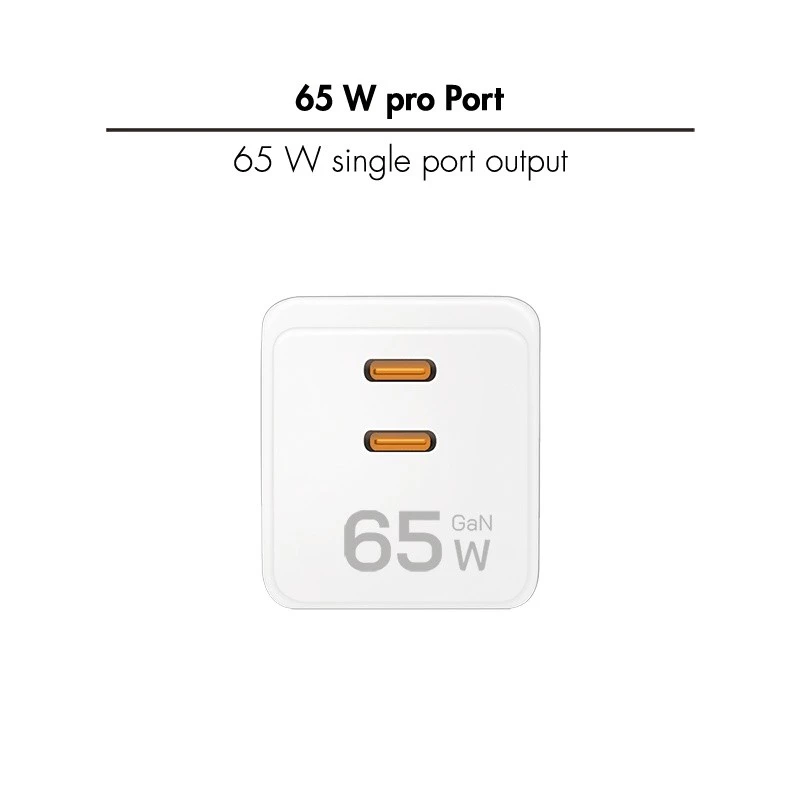 Διπλός αντάπτορας πρίζας USB 65W, 2xUSB-C, λευκό