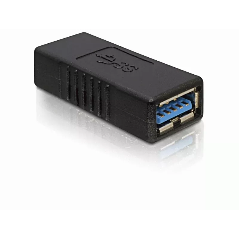 DELOCK προσαρμογέας USB 3.0-A USB-A σε USB-A μαύρο, μεταφορά δεδομένων USB 3.0