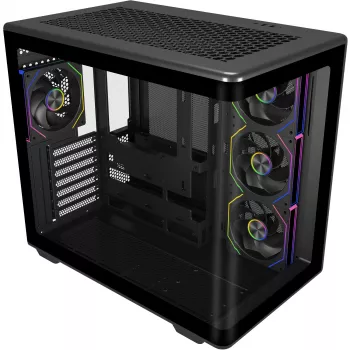 Elite 600 ARGB, κουτί tower μαύρο, 2x σκληρυμένο γυαλί
