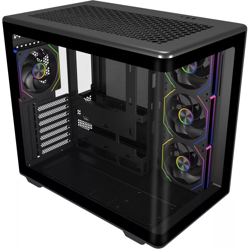 Elite 600 ARGB, κουτί tower μαύρο, 2x σκληρυμένο γυαλί