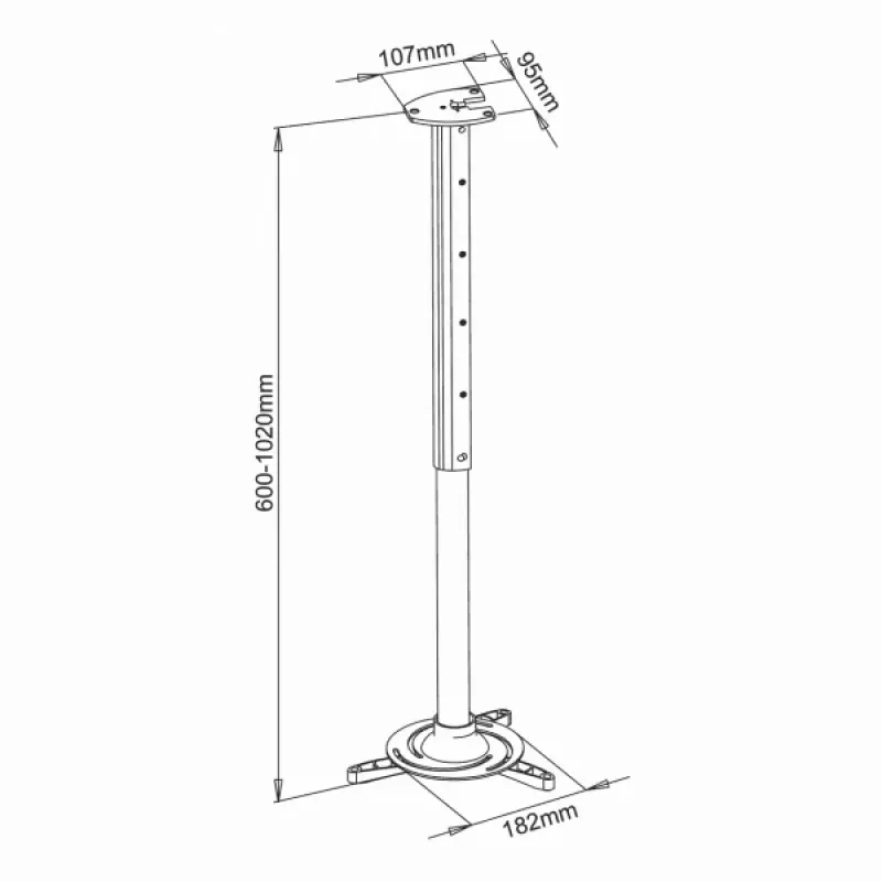 Sbox Βάση οροφής προβολέα max336mm 15kg PM-102XL