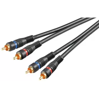 Wentronic Goobay - Καλώδιο ήχου - Composite Audio - RCA (Α) σε RCA (Α) - 1,5 m - Διπλά θωρακισμένο ομοαξονικό καλώδιο - Μαύρο (50032)