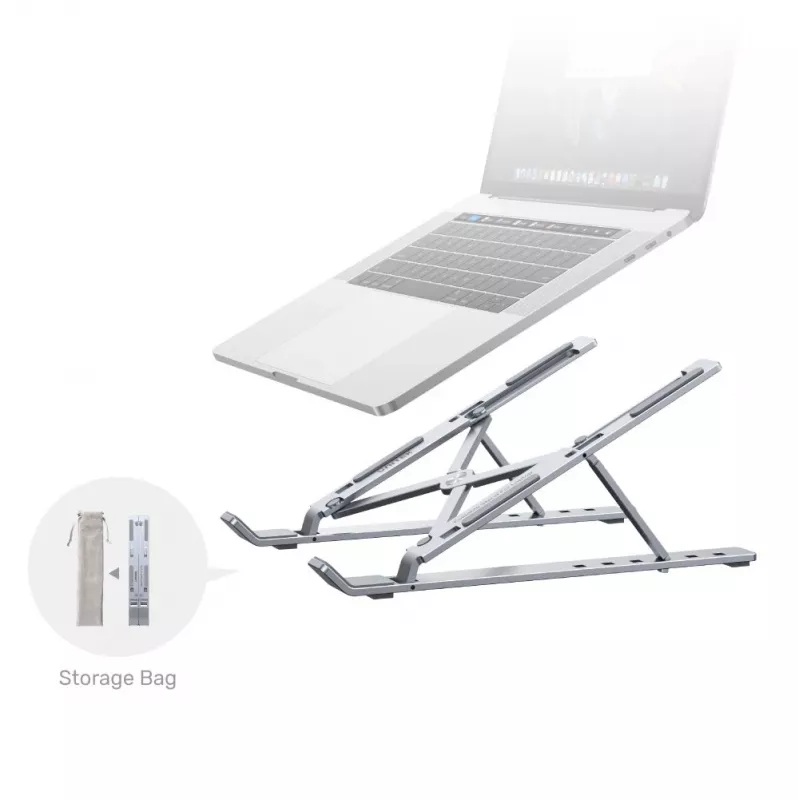 Unitek OT155SL πτυσσόμενη βάση laptop, αλουμίνιο, ασημί