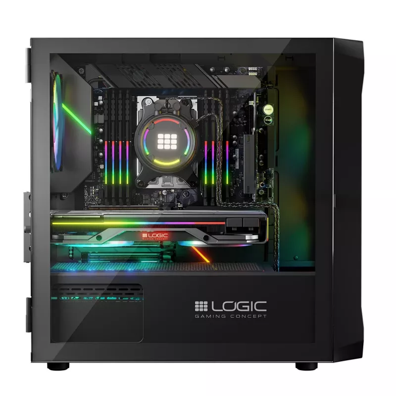 Κουτί υπολογιστή Logic Concept Portos Mini ARGB Micro ATX Μαύρο