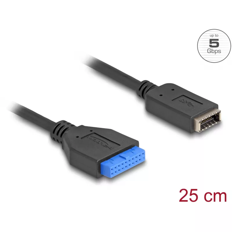 DeLOCK καλώδιο USB αρσενικό βύσμα-υποδοχή θηλυκή σε εσωτερικό USB Type-E Key A 25 cm