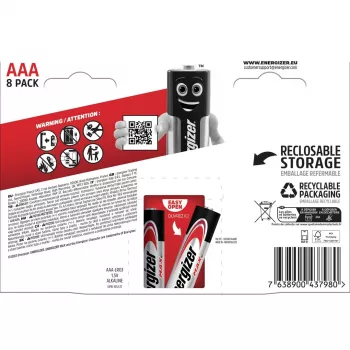 Μπαταρία μίας χρήσης Energizer MAX AAA Alkaline 1,5 V – Συσκευασία 8 τεμ., κυλινδρική, 10 χρόνια διάρκεια