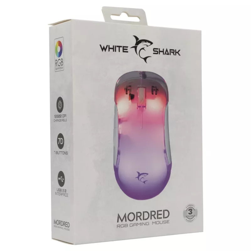 Ποντίκι White Shark GM-5017 Mordred λευκό USB