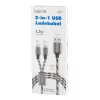 Καλώδιο LogiLink CU0202 USB 2.0 1,2 m USB A USB C/Micro-USB A γκρι