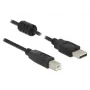 Καλώδιο USB DeLOCK 0,5 m USB 2.0-A USB 2.0-B μαύρο