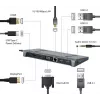 Laptop Dock Gembird A-CM-COMBO9-02 USB 3.2 Gen 1 Type-C, HDMI, VGA, 3×USB-A, Gigabit Ethernet, 87W PD, Γκρι