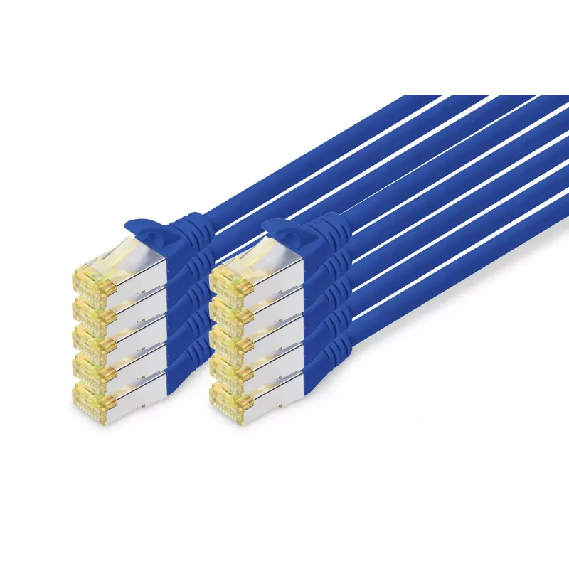 Καλώδιο δικτύου DIGITUS CAT 6A S/FTP DK-1644-A-010-B-10, 1 m, μπλε, 10 τεμ.