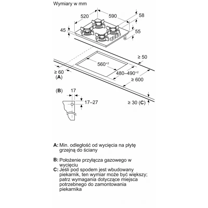 BOSCH Εστία αερίου POH6B6K30