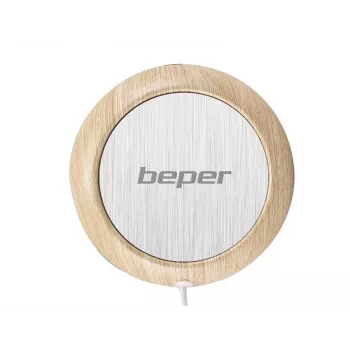 Θερμαντική βάση κούπας Beper P201UTP003 Silver Wood