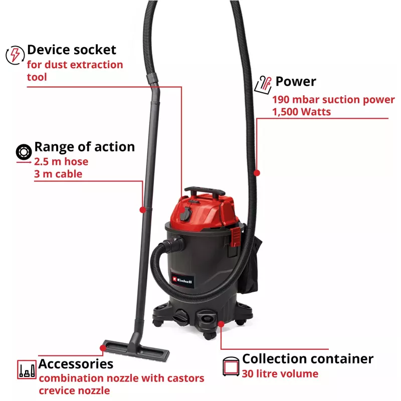 Einhell 2342490 Ηλεκτρική σκούπα χειρός Μαύρο