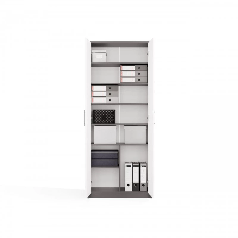OLIV 2D CLOSED SHELVING UNIT, ανθρακί/λευκό SET