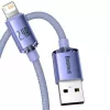Καλώδιο Baseus Crystal Shine USB σε Lightning, 2,4A, 2m (μωβ)