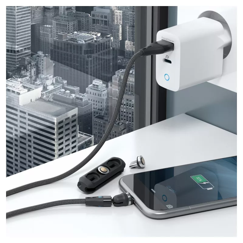 Καλώδιο USB RealPower MagneticCharge3 2m USB A Μαύρο