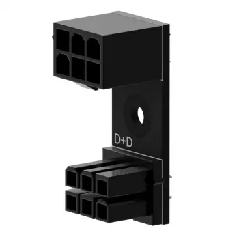 Προσαρμογέας 6‑Pin PCIe 180° D+D Singularity SC‑A‑PCIE6‑DD για σύνδεση τροφοδοσίας GPU/PCIe