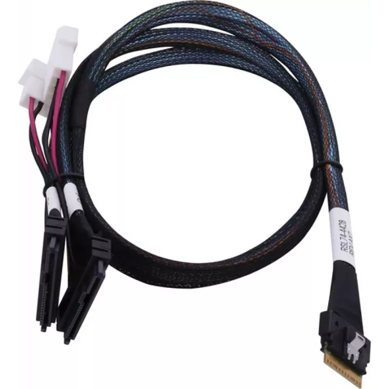 Καλώδιο SAS ADAPTEC Microchip Technology 2305500-R SlimSAS ×8 σε 2×2SFF-8639 U.2, 0,8 m, μαύρο
