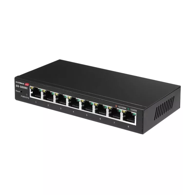 Edimax GS-5008E διακόπτης δικτύου Managed Gigabit Ethernet (10/100/1000) Μαύρο
