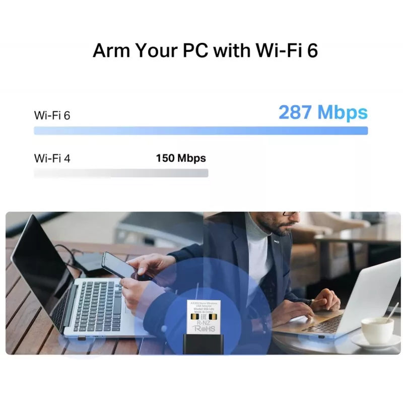 Mercusys MA14N AX3000 Nano προσαρμογέας Wi-Fi USB, έως 287 Mbps
