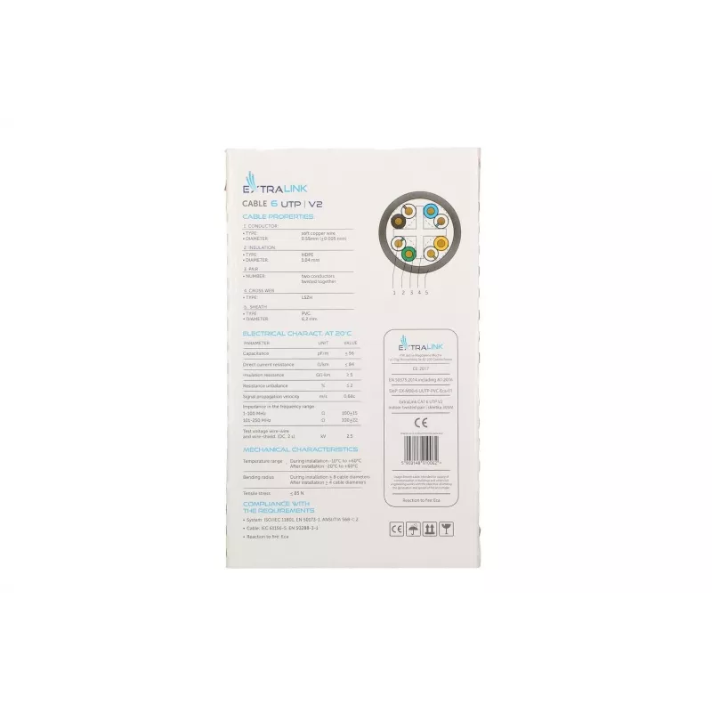 Καλώδιο Twisted pair Extralink CAT6 UTP V2 Indoor 305M