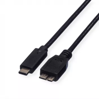 ROLINE - Καλώδιο USB - USB Type-C (M) σε Micro-USB Type-B (M) - 50 cm - μαύρο (11.02.9005)