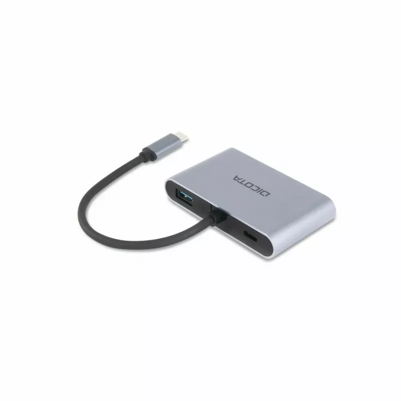 DICOTA D32064 Σταθμός σύνδεσης φορητών συσκευών Tablet/Smartphone/Laptop Ασημί