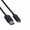 ROLINE - Καλώδιο USB - USB Type-C (M) - 9 ακίδων USB Type-A (M) - 50 cm (USB 3.1) - χυτό - μαύρο (11.02.9010)