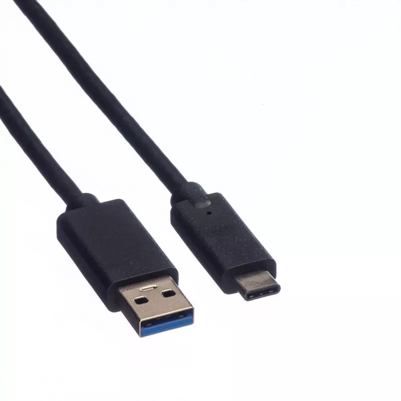 ROLINE - Καλώδιο USB - USB Type-C (M) - 9 ακίδων USB Type-A (M) - 50 cm (USB 3.1) - χυτό - μαύρο (11.02.9010)