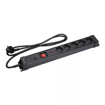 Πολύπριζο Hawk HWPS502BK 1,5 m καλώδιο, 5 πρίζες, προστασία από υπέρταση