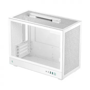 Κουτί υπολογιστή DeepCool CH160 PLUS WH Small Form Factor λευκό, microATX, tempered glass, USB-C