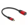 Προσαρμογέας USB DeLOCK 60172 USB Type-C αρσενικό σε USB Type-A υποδοχή θηλυκή 10 Gbit/s 15 cm κόκκινο μέταλλο
