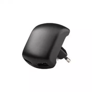 Αντάπτορας φόρτισης USB 230V σε 2x USB (2A) – ταξιδιωτικός φορτιστής (μαύρο με λαστιχένια υφή)