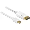 DeLOCK – Καλώδιο DisplayPort – Mini DisplayPort (M) – DisplayPort (M) – 3,0 m – Λευκό (83483)