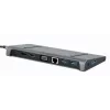 Laptop Dock Gembird A-CM-COMBO9-02 USB 3.2 Gen 1 Type-C, HDMI, VGA, 3×USB-A, Gigabit Ethernet, 87W PD, Γκρι