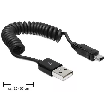 Καλώδιο USB DeLOCK USB 2.0 0,6 m USB A σε Mini-USB A μαύρο