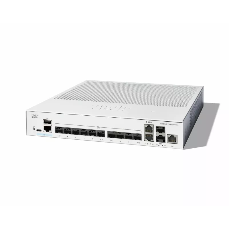 Network Switch Cisco Catalyst C1300-12XS Managed L2/L3, 12 x 10Gb SFP+, 240 Gbit/s, 16k MAC, Rackmount, γκρι