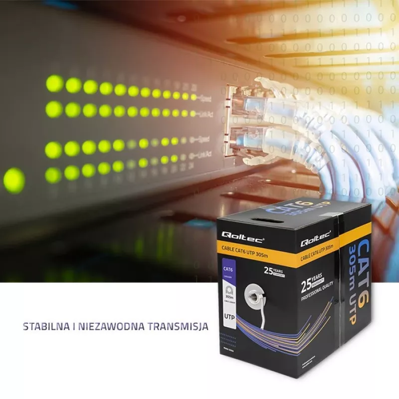 Καλώδιο patch UTP QOLTEC 50359 RJ45 CAT6 305m μπλε