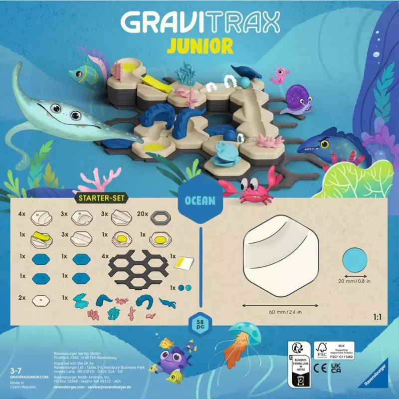 Σετ κατασκευής μαρμάρινης διαδρομής Ravensburger GraviTrax Junior Starter-Set S Wüstenstrecke, Μοντέλο 24585