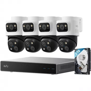 Καταγραφικό ασφαλείας NVR Eufy S4 Max — 8 καναλιών, 4K (3840×2160), HDD 2 TB (έως 16 TB), μαύρο/γκρι/λευκό