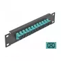 Patchpanel οπτικών ινών DeLOCK 10 ιντσών 12 Port SC Simplex aqua 1U μαύρο
