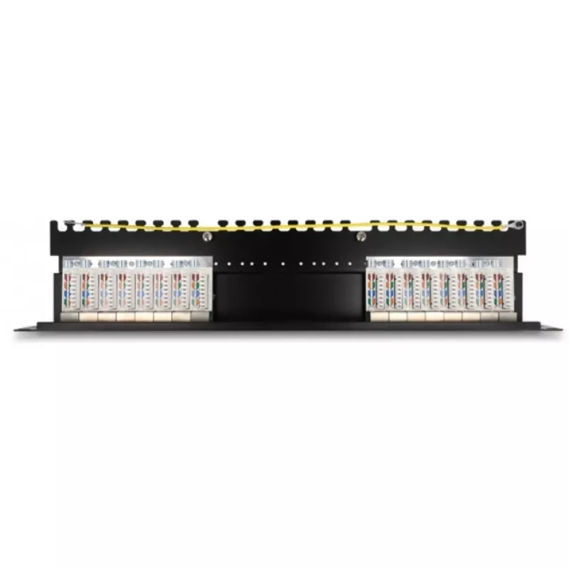 DeLOCK 66876 patch panel 1U Cat6a μαύρο μεταλλικό