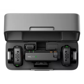 DJI Mic Mini (2 TX + 1 RX + Θήκη φόρτισης) Ασύρματο κιτ μικροφώνου - σκούρο γκρι