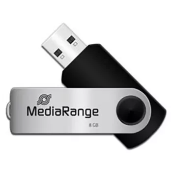 MediaRange MR908NTRL USB stick 8 GB USB Type-A 2.0 Μαύρο - Ασημί (MR908NTRL)
